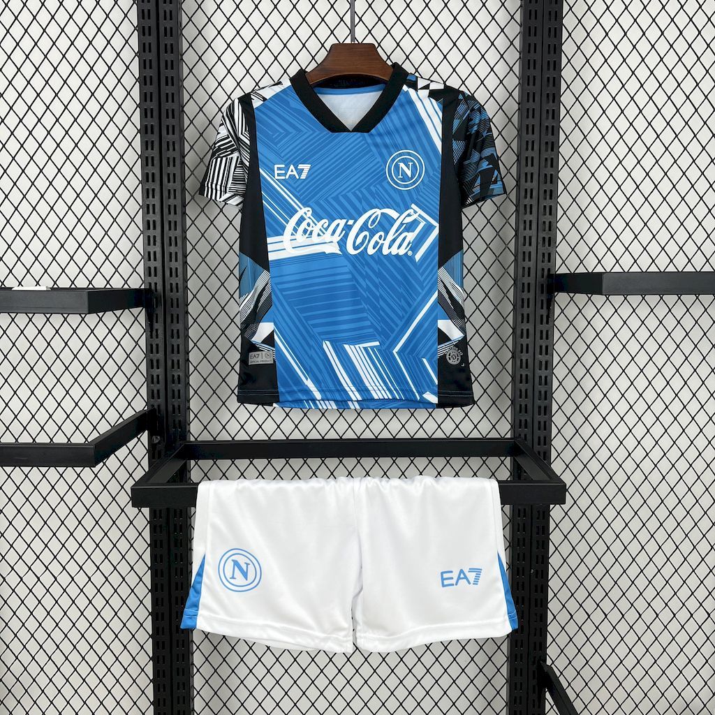Napoli 2024-25 Coca-Cola Joint edition Kids Kit S-XXL