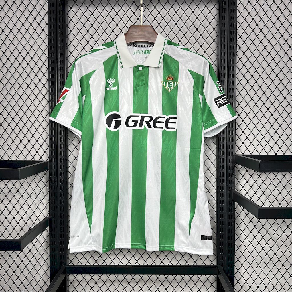 Real Betis 2024-25 With Sponsors+Patch Home Jersey S-XXL