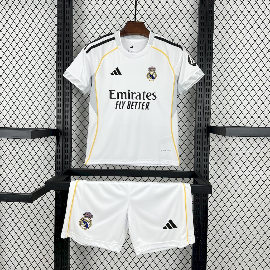 Real Madrid 2025-26 Home Kids Kit S-XXL