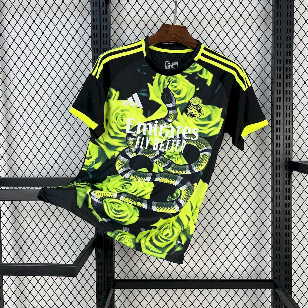 Real Madrid 2025-26 Green Rose Bamboo Leaf Green Football Jersey S-XXL