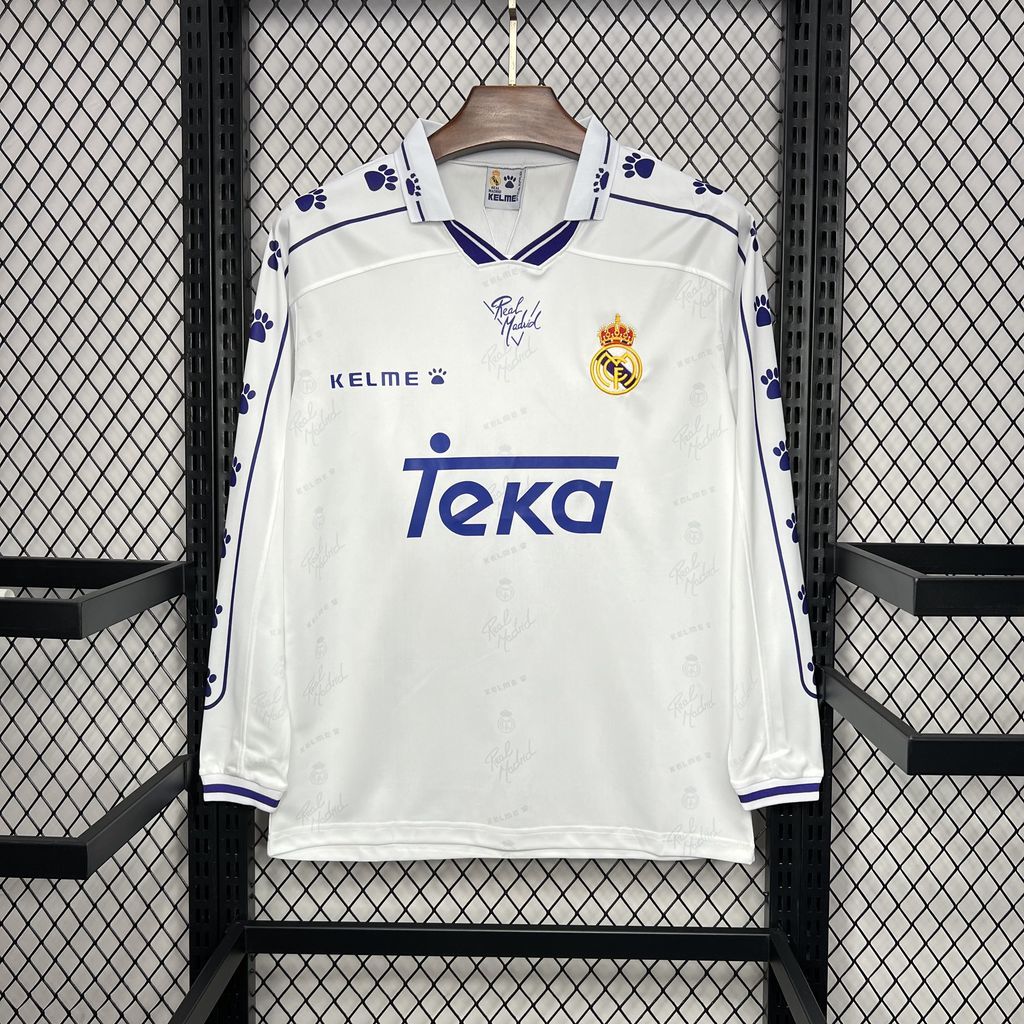 Real Madrid 1994-96 Home Long Sleeve Retro Jersey S-XXL