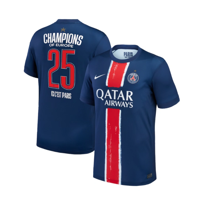 PSG 24-25 Home Stadium Collector&x27;s JerseyChampions of Europe 2025 S-XXL