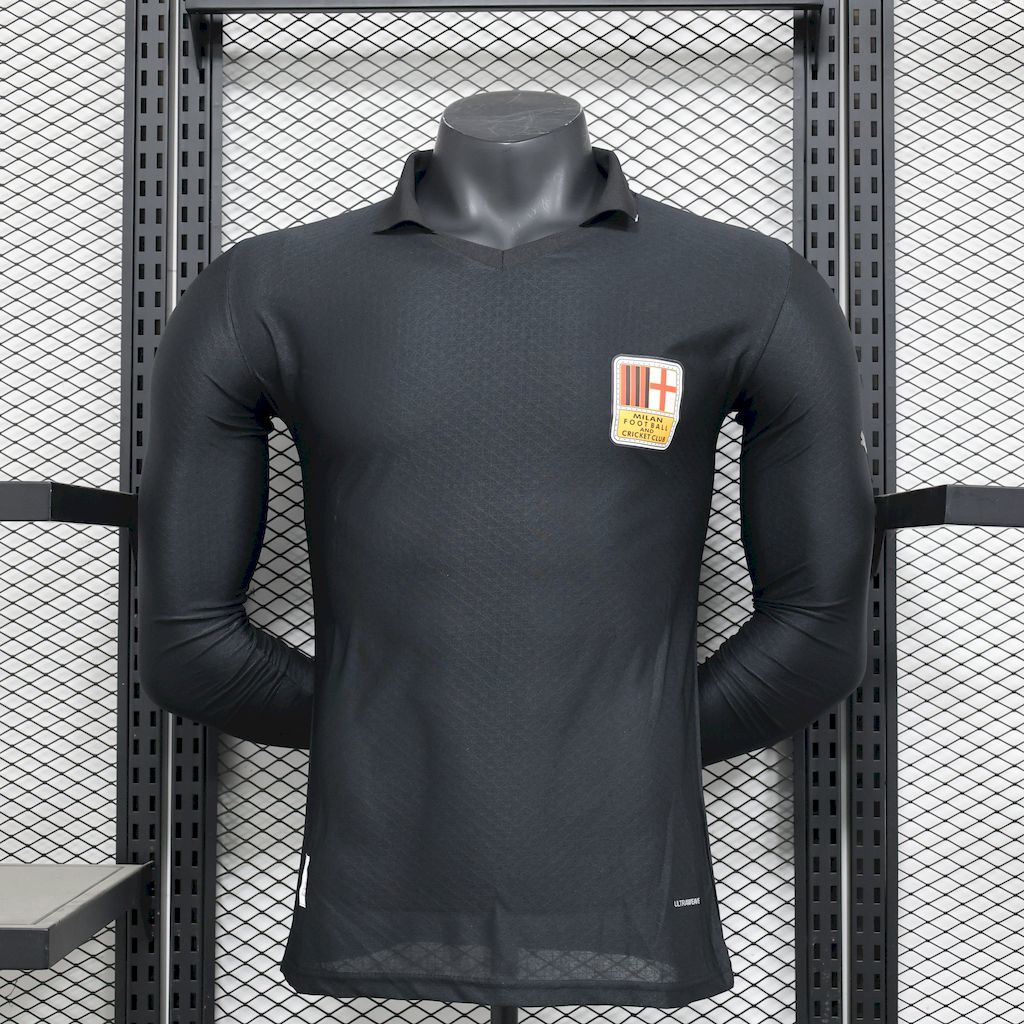 AC Milan 2024-25 125th Black goalkeeper Retro Long Sleeves Jersey Play S-XXL