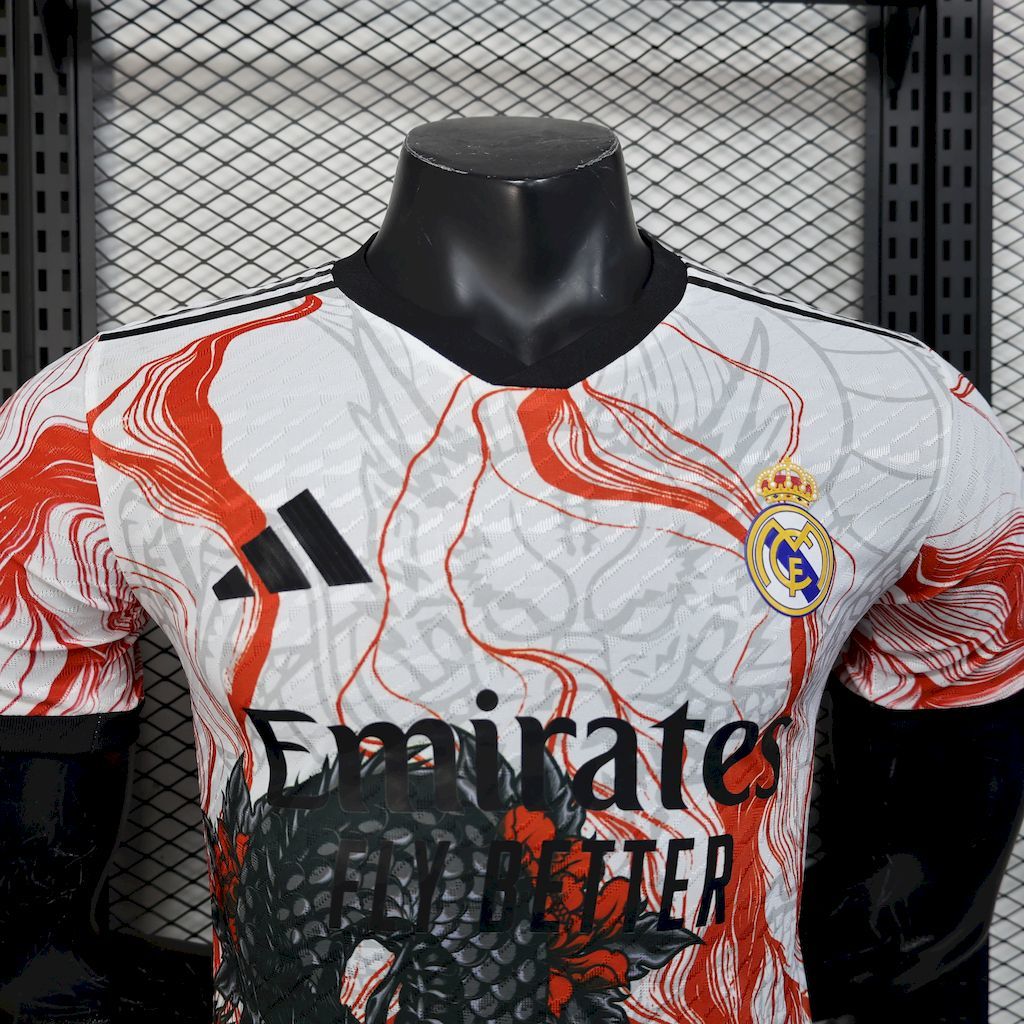 Real Madrid 2025-26 White Black Dragon special edition Jersey Player V S-XXL