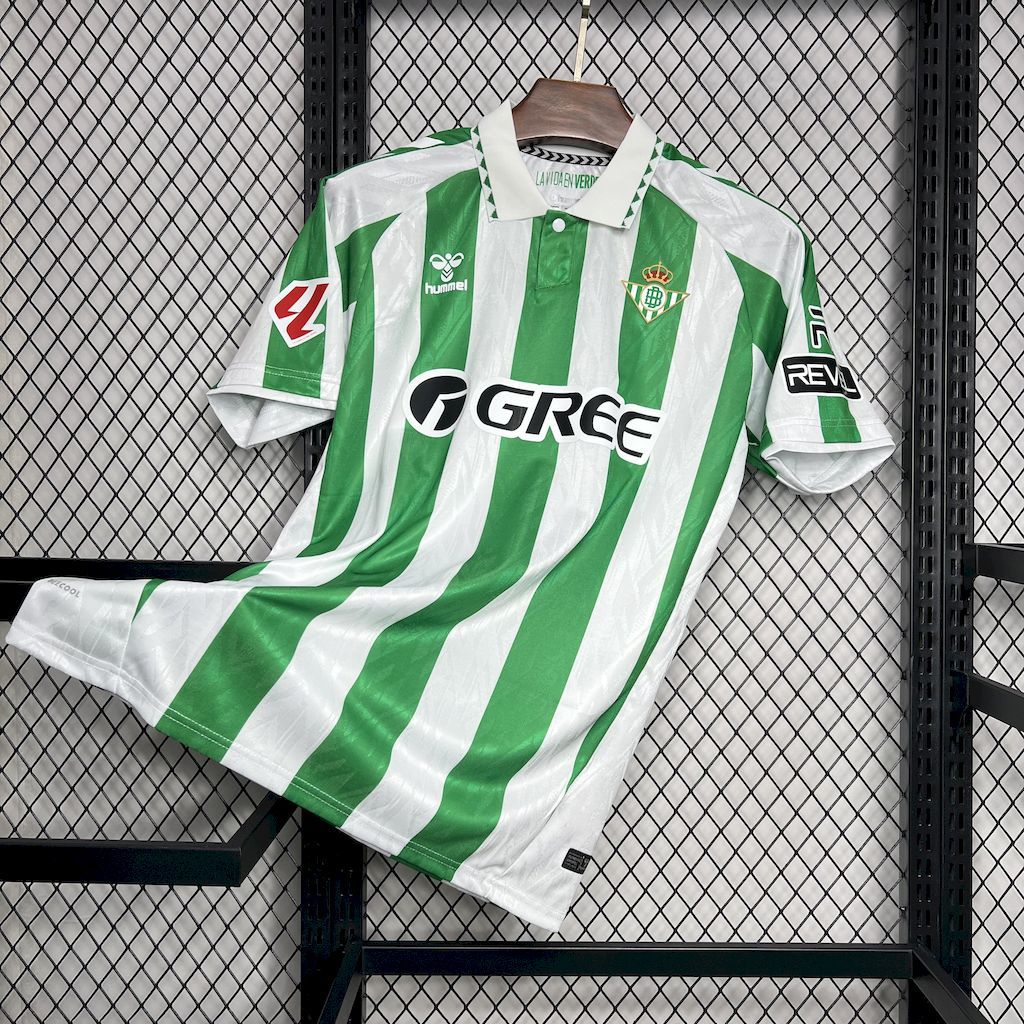 Real Betis 2024-25 With Sponsors+Patch Home Jersey S-XXL