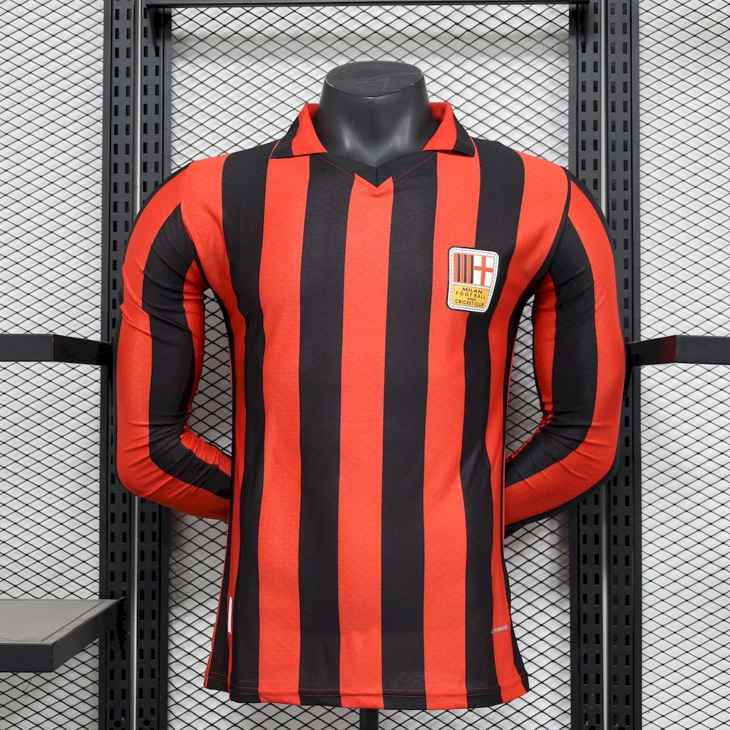 AC Milan 2024-25 125th Anniversary Edition Retro Long Sleeves Jersey P S-XXL
