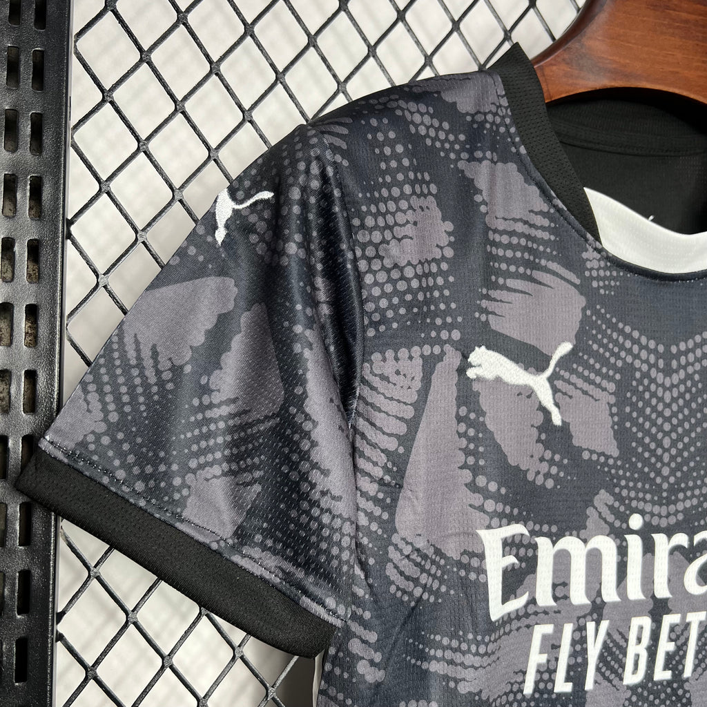 AC Milan 2024-25 Goalkeeper Jersey Black Kids Kit S-XXL