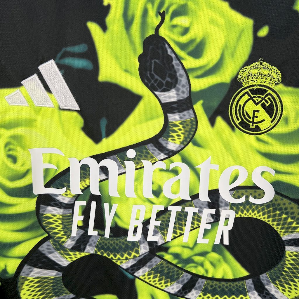 Real Madrid 2025-26 Green Rose Bamboo Leaf Green Football Jersey S-XXL