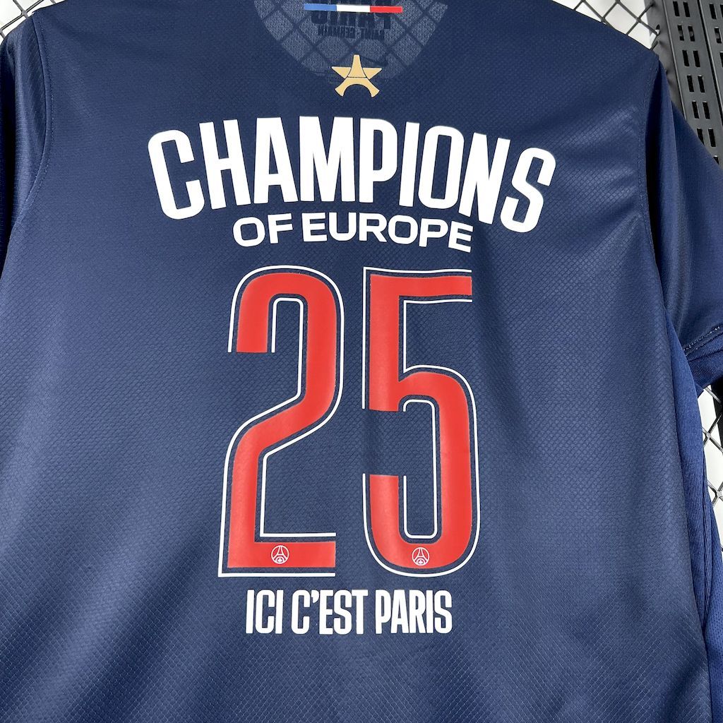 PSG 24-25 Home Stadium Collector&x27;s JerseyChampions of Europe 2025 S-XXL