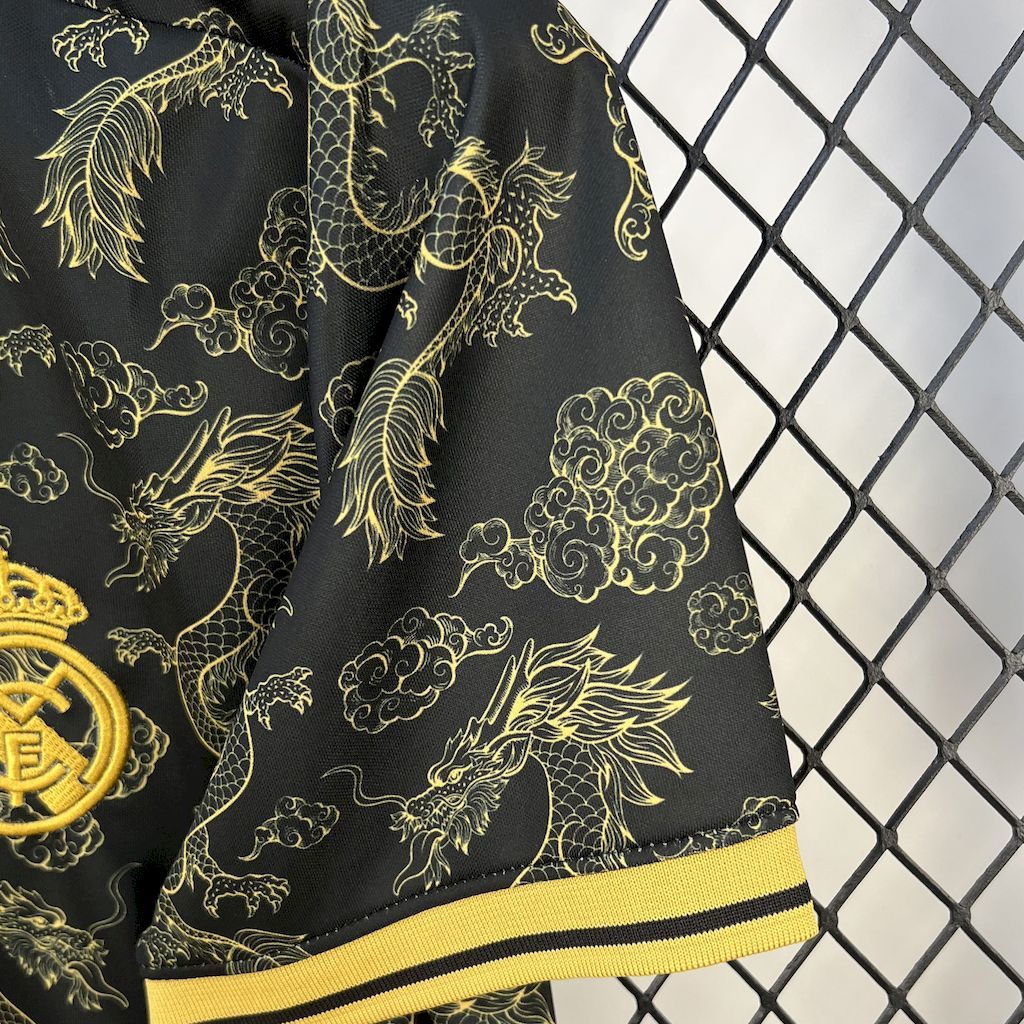 Real Madrid 2025-26 Black Golden Dragon Edition Football Jersey S-XXL