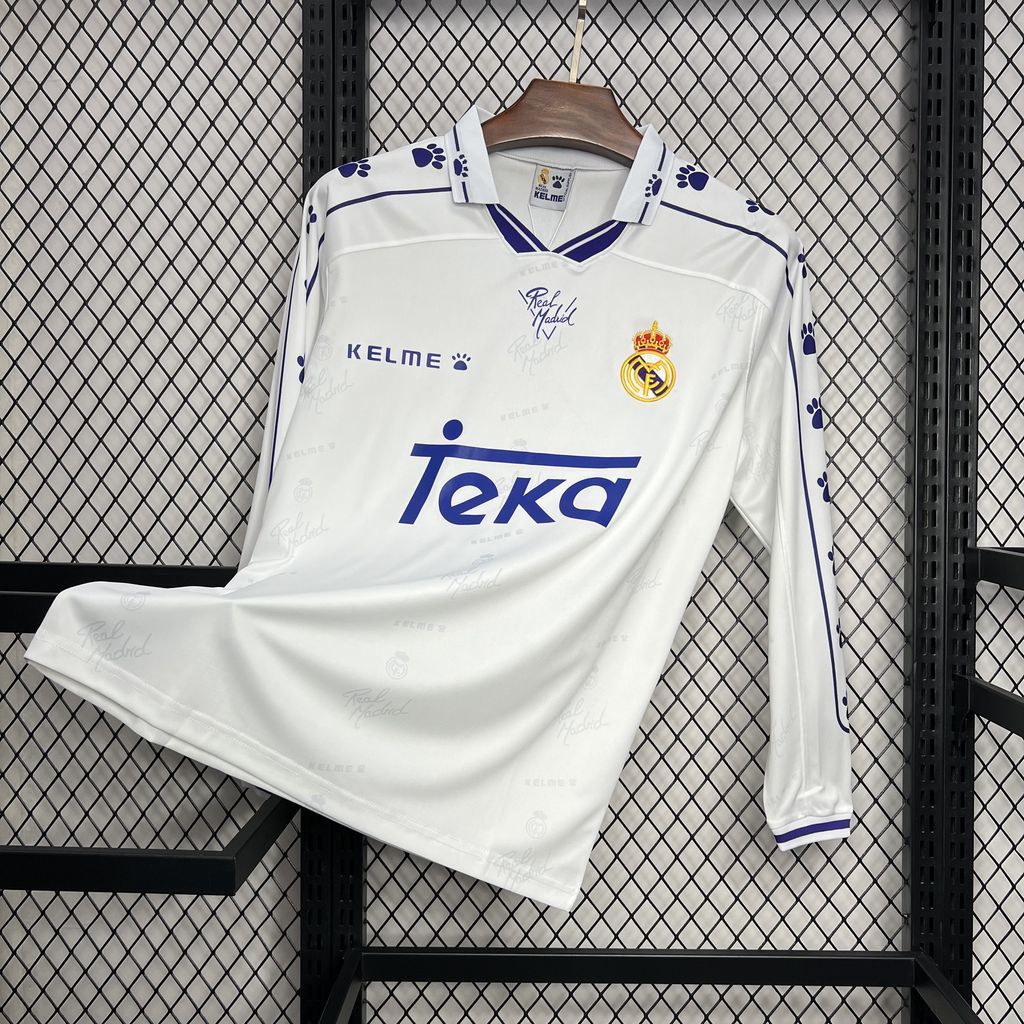 Real Madrid 1994-96 Home Long Sleeve Retro Jersey S-XXL