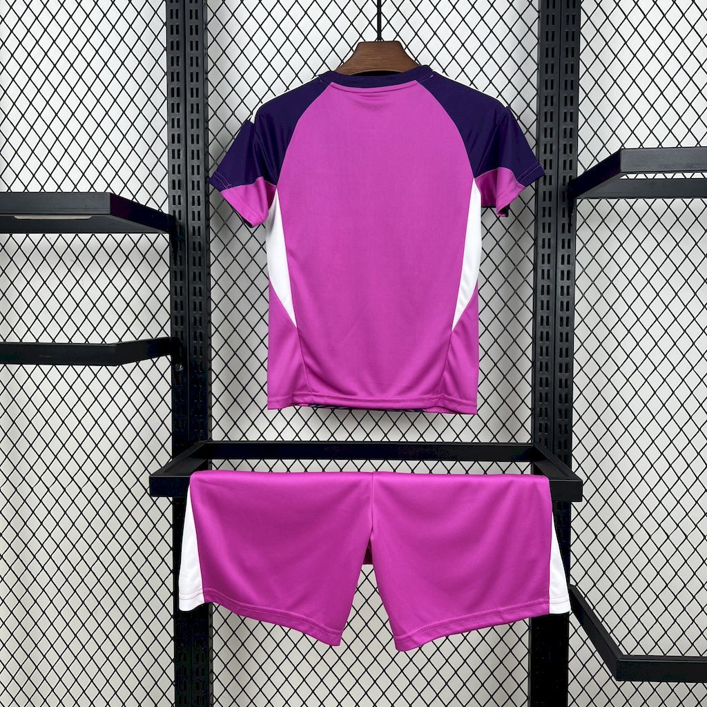 Real Madrid 2025-26 Purple goalkeeper Kids Kit S-XXL