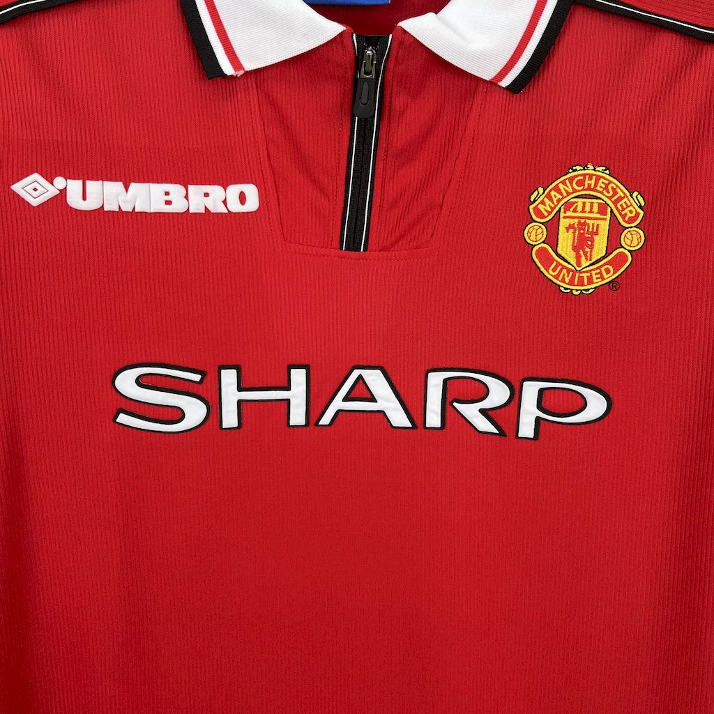 Manchester United 1998-99 Home Long Sleeves Retro Jersey