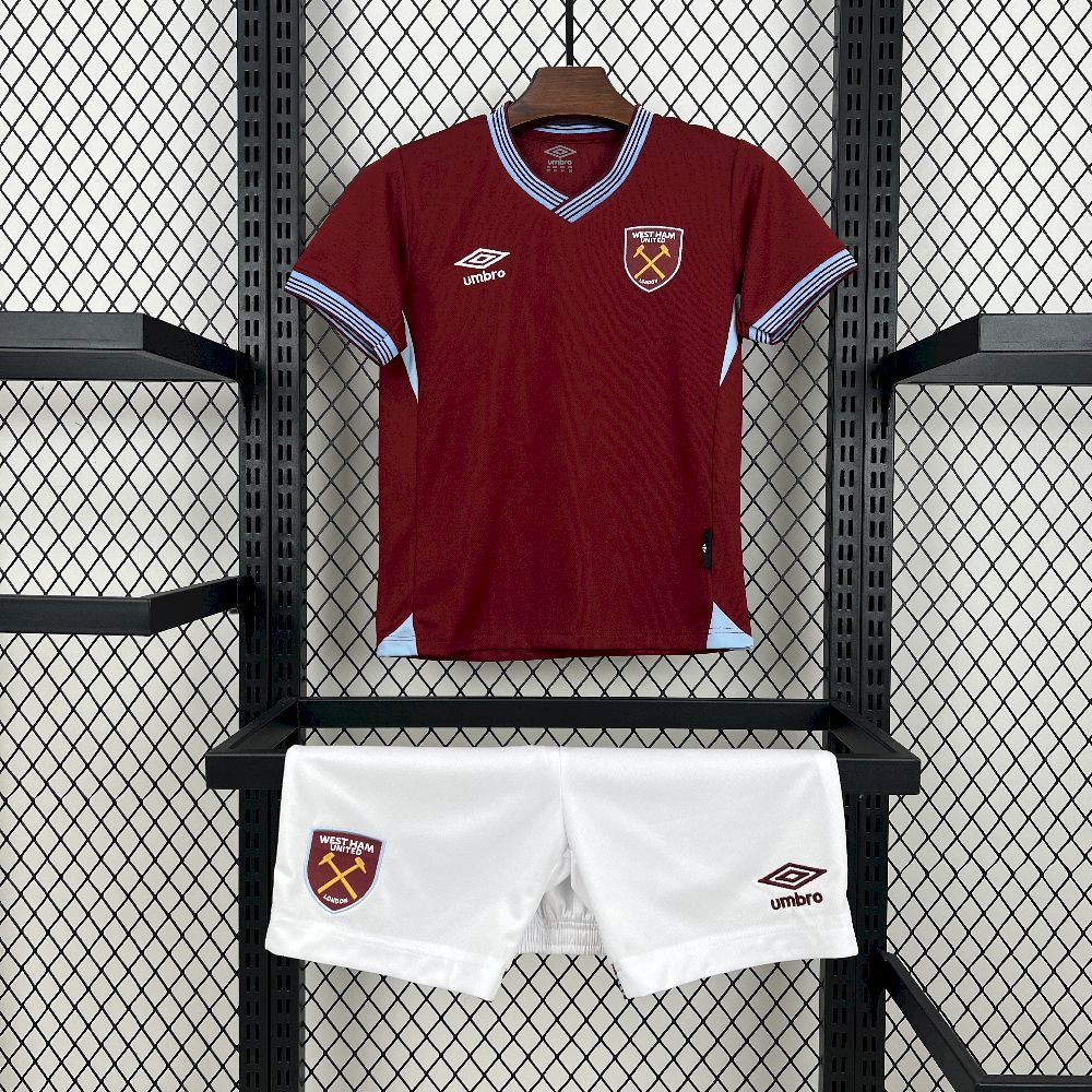 West Ham United 2025-26 Home Kids Kit